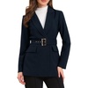 image:imageAllegra K Blazers for Women Business Casual Long Sleeve Office Work Belted Long Blazer Suit JacketNavy Blue