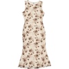 image:imageAllegra K Mesh Floral Dress for Womens Sleeveless Crew Neck Cocktail Party Fishtail Midi DressesLight Brown
