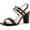 image:imageAllegra K Women Open Toe Slingback Chunky Heel Ankle Strap Sandals  3Inch Chunky Heel Adjustable Buckle Open Toe Slingback Party Office Evening Casual DatingBlack