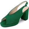 image:imageAllegra K Women Rubber Square Toe Slingback Platform Chunky Heel Sandals  ABS outsole Block heel 37inch heel height 08inch platform Slingback strap Chunky heel Square toeGreen