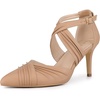 image:imageAllegra K Women Slouches Cross Strap Pointed Toe Stiletto Heels Pumps  ABS Heel 31 Inches Height Pointed Toe Cross Strap Slouch Style Classic Pump Office Party Dating EveningNude