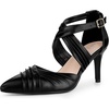image:imageAllegra K Women Slouches Cross Strap Pointed Toe Stiletto Heels Pumps  ABS Heel 31 Inches Height Pointed Toe Cross Strap Slouch Style Classic Pump Office Party Dating EveningBlack