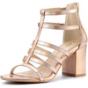 image:imageAllegra K Womens Chunky Heels Gladiators Sandals  3 inches Heel Strappy Comfortable Faux Leather perfect for Evening Party Wedding Date NightGradient Rose Gold