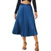 image:imageAllegra K Womens Elastic Waist Party Metallic Shiny Accordion Pleated Midi SkirtBlue1