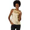 image:imageAllegra K Womens Metallic Tank Tops Shiny Sleeveless Party Disco Shirt  Glitter Metallic Tops for Halloween Christmas Cosplay Party Nightout Shimmer Round NeckGold