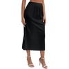 image:imageAllegra K Womens Satin Lace Trim Flared Hem Half Slip Relaxed Fit Lightweight Solid Maxi PetticoatBlack