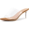 image:imageAllegra K Womens Stiletto Heel Platform Slide Sandals  3 inches Heel Slingback Comfortable PVC perfect for Evening Party Wedding Date NightBrown