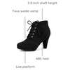 image:imageAllegra K Women Faux Suede Lace Up Platform Chunky Heel Ankle Booties  Round Toe Cushioned Comfort Lace Up Platform Office Party Dating 33Inch Heel HeightBlack