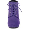 image:imageAllegra K Women Faux Suede Lace Up Platform Chunky Heel Ankle Booties  Round Toe Cushioned Comfort Lace Up Platform Office Party Dating 33Inch Heel HeightPurple