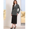 image:imageAllegra K Blazers for Women Business Casual Belted Long Blazer Suit Jacket  Collared Flat Pockets Long Sleeve Office Work Outfits Professional Interview Spring Fall Winter ClothesDark Gray
