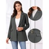 image:imageAllegra K Blazers for Women Business Casual Belted Long Blazer Suit Jacket  Collared Flat Pockets Long Sleeve Office Work Outfits Professional Interview Spring Fall Winter ClothesDark Gray