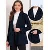image:imageAllegra K Blazers for Women Business Casual Belted Long Blazer Suit Jacket  Collared Flat Pockets Long Sleeve Office Work Outfits Professional Interview Spring Fall Winter ClothesNavy Blue