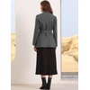 image:imageAllegra K Blazers for Women Business Casual Belted Long Blazer Suit Jacket  Collared Flat Pockets Long Sleeve Office Work Outfits Professional Interview Spring Fall Winter ClothesDark Gray
