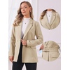 image:imageAllegra K Blazers for Women Business Casual Belted Long Blazer Suit Jacket  Collared Flat Pockets Long Sleeve Office Work Outfits Professional Interview Spring Fall Winter ClothesKhaki