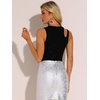 image:imageAllegra K Bodysuit Tank Tops for Womens Sexy Slim Fit Gilding Shiny Ribbed Body SuitsBlack