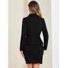 image:imageAllegra K Women Business Peplum Blazer Jacket Mini Pencil Skirt Sets  Formal Work Long Sleeve Collared Jackets Mini Pencil Bodycon Skirt Suits with BeltBlack