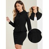image:imageAllegra K Women Business Peplum Blazer Jacket Mini Pencil Skirt Sets  Formal Work Long Sleeve Collared Jackets Mini Pencil Bodycon Skirt Suits with BeltBlack
