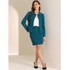 image:imageAllegra K Women Business Peplum Blazer Jacket Mini Pencil Skirt Sets  Formal Work Long Sleeve Collared Jackets Mini Pencil Bodycon Skirt Suits with BeltBlue Green