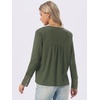 image:imageAllegra K Women Casual Fall Lace Long Sleeve V Neck Tunic Blouse  Classic design with trendy style Suitable for daily wear yoga travel Versatile for all seasonsArmy Green