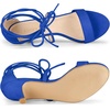 image:imageAllegra K Women Kitten Heel Lace Up Open Toe Sandals  ABS outsole 2 38 inches heel height Trendy and elegant look Ankle strap fastening Open toe designRoyal Blue