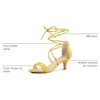 image:imageAllegra K Women Kitten Heel Lace Up Open Toe Sandals  ABS outsole 2 38 inches heel height Trendy and elegant look Ankle strap fastening Open toe designYellow