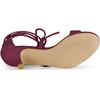 image:imageAllegra K Women Kitten Heel Lace Up Open Toe Sandals  ABS outsole 2 38 inches heel height Trendy and elegant look Ankle strap fastening Open toe designBurgundy