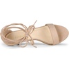 image:imageAllegra K Women Kitten Heel Lace Up Open Toe Sandals  ABS outsole 2 38 inches heel height Trendy and elegant look Ankle strap fastening Open toe designNude