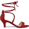 image:imageAllegra K Women Kitten Heel Lace Up Open Toe Sandals  ABS outsole 2 38 inches heel height Trendy and elegant look Ankle strap fastening Open toe designRed