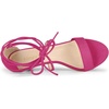 image:imageAllegra K Women Kitten Heel Lace Up Open Toe Sandals  ABS outsole 2 38 inches heel height Trendy and elegant look Ankle strap fastening Open toe designHot Pink