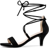 image:imageAllegra K Women Kitten Heel Lace Up Open Toe Sandals  ABS outsole 2 38 inches heel height Trendy and elegant look Ankle strap fastening Open toe designBlack