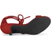 image:imageAllegra K Women Kitten Heel Lace Up Open Toe Sandals  ABS outsole 2 38 inches heel height Trendy and elegant look Ankle strap fastening Open toe designRed