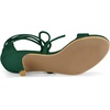 image:imageAllegra K Women Kitten Heel Lace Up Open Toe Sandals  ABS outsole 2 38 inches heel height Trendy and elegant look Ankle strap fastening Open toe designGreen