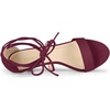 image:imageAllegra K Women Kitten Heel Lace Up Open Toe Sandals  ABS outsole 2 38 inches heel height Trendy and elegant look Ankle strap fastening Open toe designBurgundy