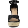 image:imageAllegra K Women Lace Espadrilles Wedge Sandals  TPR Outsole Open Toe with Ankle Strap Buckle Decor Platform Heel Espadrille Style Easy to MatchBlack