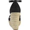 image:imageAllegra K Women Lace Espadrilles Wedge Sandals  TPR Outsole Open Toe with Ankle Strap Buckle Decor Platform Heel Espadrille Style Easy to MatchBlack