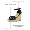image:imageAllegra K Women Lace Espadrilles Wedge Sandals  TPR Outsole Open Toe with Ankle Strap Buckle Decor Platform Heel Espadrille Style Easy to MatchBlack