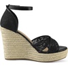 image:imageAllegra K Women Lace Espadrilles Wedge Sandals  TPR Outsole Open Toe with Ankle Strap Buckle Decor Platform Heel Espadrille Style Easy to MatchBlack