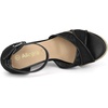 image:imageAllegra K Women Lace Espadrilles Wedge Sandals  TPR Outsole Open Toe with Ankle Strap Buckle Decor Platform Heel Espadrille Style Easy to MatchBlack