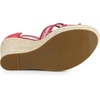 image:imageAllegra K Women Lace Espadrilles Wedge Sandals  TPR Outsole Open Toe with Ankle Strap Buckle Decor Platform Heel Espadrille Style Easy to MatchRed