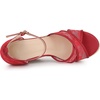 image:imageAllegra K Women Lace Espadrilles Wedge Sandals  TPR Outsole Open Toe with Ankle Strap Buckle Decor Platform Heel Espadrille Style Easy to MatchRed