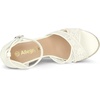 image:imageAllegra K Women Lace Espadrilles Wedge Sandals  TPR Outsole Open Toe with Ankle Strap Buckle Decor Platform Heel Espadrille Style Easy to MatchWhite