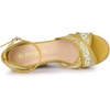 image:imageAllegra K Women Lace Espadrilles Wedge Sandals  TPR Outsole Open Toe with Ankle Strap Buckle Decor Platform Heel Espadrille Style Easy to MatchYellow Green