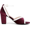 image:imageAllegra K Womens Ankle Strap Open Toe Chunky Heel Velvet SandalsBurgundy