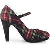 image:imageAllegra K Womens Houndstooth Platform Stiletto Heels Mary Janes Pumps  Party ShoesRed Green