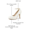 image:imageAllegra K Womens Low Platform Round Toe Stiletto Heels Ankle Strap Pumps  38 Platform Heels Pumps With Closed Toe Comfortable Heel Pump Dress Wedding Party Office Pumps ShoesWhite