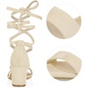 image:imageAllegra K Womens Open Toe Lace Up Mid Chunky Heeled Sandals  Party SandalsBeige