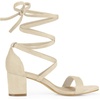 image:imageAllegra K Womens Open Toe Lace Up Mid Chunky Heeled Sandals  Party SandalsBeige