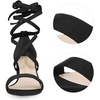 image:imageAllegra K Womens Open Toe Lace Up Mid Chunky Heeled Sandals  Party SandalsBlack