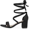 image:imageAllegra K Womens Open Toe Lace Up Mid Chunky Heeled Sandals  Party SandalsBlack