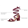 image:imageAllegra K Womens Open Toe Lace Up Mid Chunky Heeled Sandals  Party SandalsBurgundy